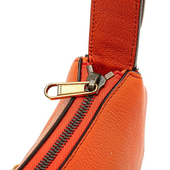 Gucci GG Marmont Aphrodite Handbag Hobo Shoulder Bag Orange Leather - Picture 6 of 9